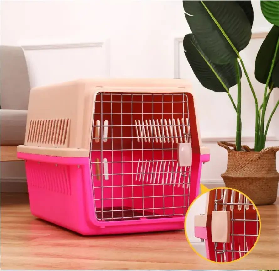 Airline Approved Portable Plastic Large Pet Dog cat Air Travel Carrier Crate Cage pet Shipping Box