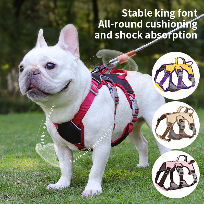 Personalized Custom Reflective Adjustable Escape-proof Breathable Big Tactical Dog Harness with 3 Straps Service Dog vest