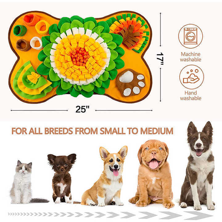 Dog snuffle toy Fleece Felt Slow Feeding Pet Sniffing Training Blanket Dog Snuffle Mat For Dog Pet Leak Food Anti Choking Mat