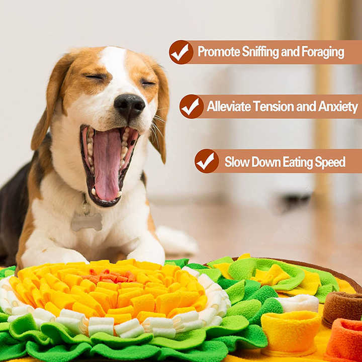 Dog snuffle toy Fleece Felt Slow Feeding Pet Sniffing Training Blanket Dog Snuffle Mat For Dog Pet Leak Food Anti Choking Mat