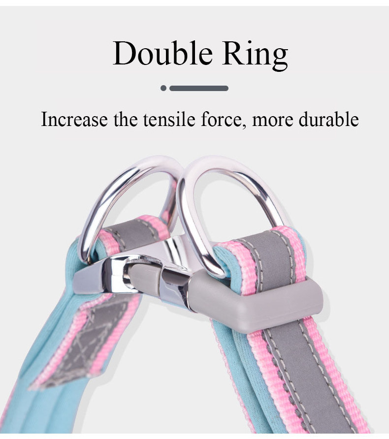 Adjustable Reflective Pet engraved Collar Metal Buckle Quick Release Buckle Pet Training Collars for Puppy cat Dogs