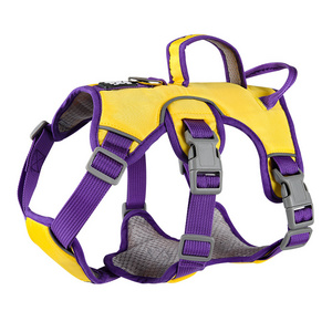 Personalized Custom Reflective Adjustable Escape-proof Breathable Big Tactical Dog Harness with 3 Straps Service Dog vest