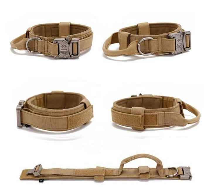 High Quality Two Handle Training Dog Leash For Medium And Large Dogs With Car Seat Buckle Tactical Dog Collar And Leash Set