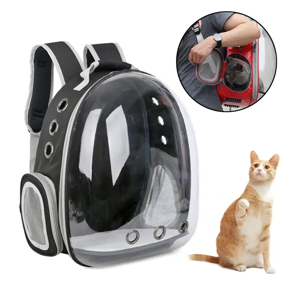 Factory wholesale durable Transparent Space Capsule Cat Dog Carrier pet backpack for cat and small dog outdoor traveling hiking