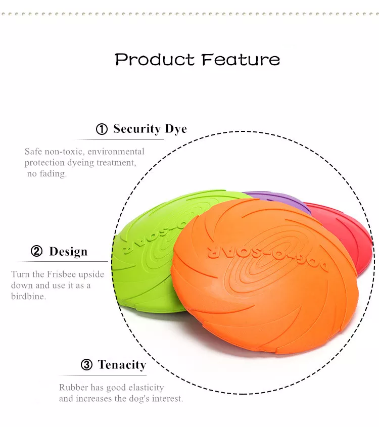 Interactive Dog Chew Toys Dog Toy Flying Disc Floating Water Bite Training Soft Rubber Dog Flying Disc Pet Training Toy