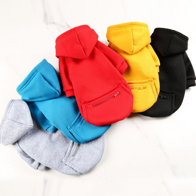 Pet Clothes Dog Hoodie Checkered zipper fashion pocket dog winter hoodie designer hoodie for dogs