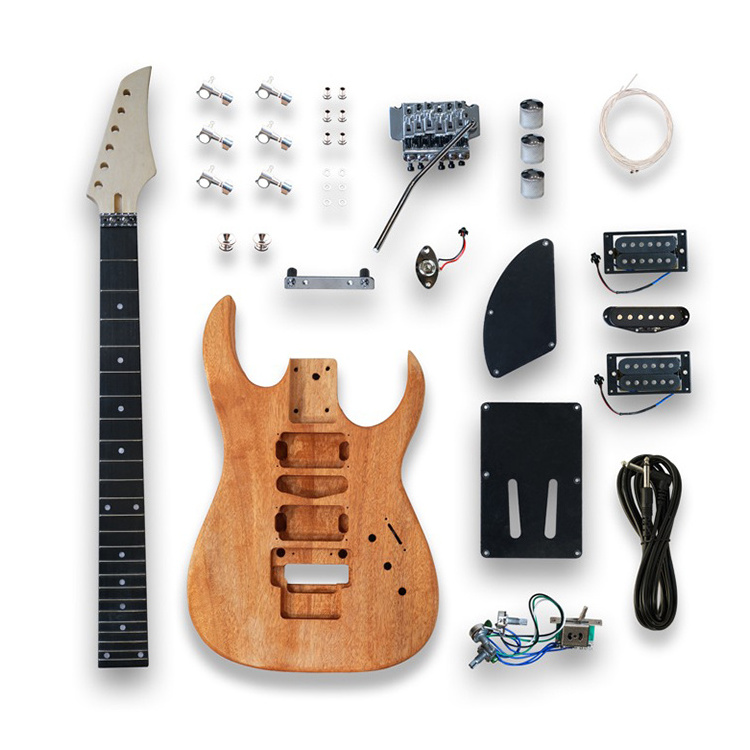 diy electric guitar kit diy custom with accessories pickup cable neck body strings locking machine heads