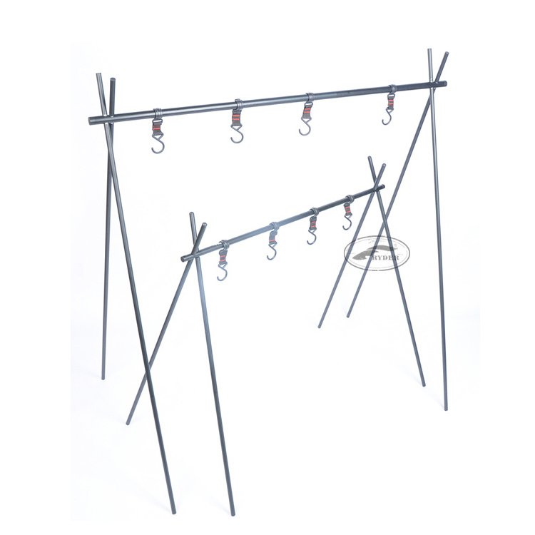 Camping Aluminum Alloy Hanging Rack Outdoor Portable Camping Accessories Triangular Rack Clothes Storage Rack Cookware