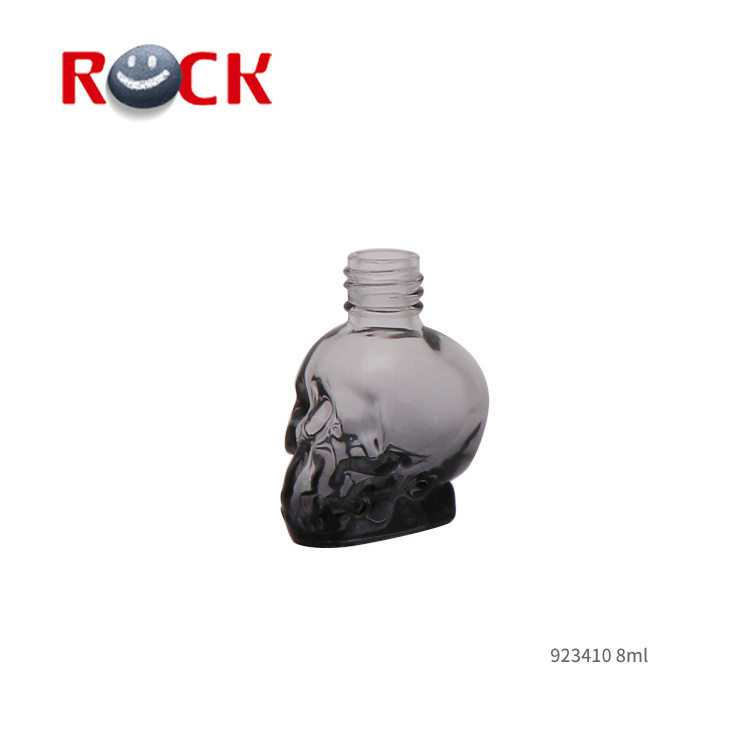 8ml clear glass bottle skull shape perfume bottle with aluminum cap