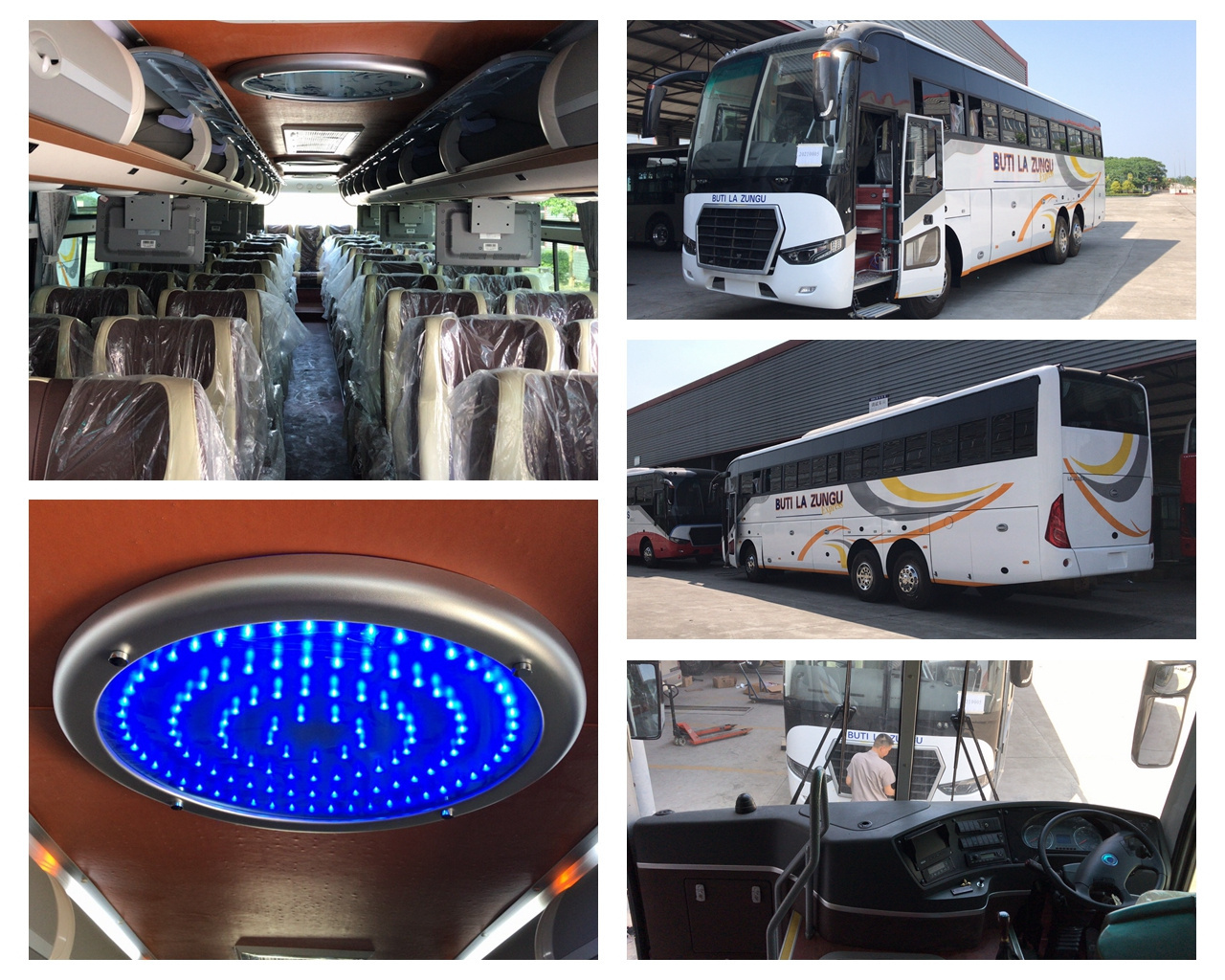 70 seats luxury tour bus front engine double rear axle coach buses for Africa