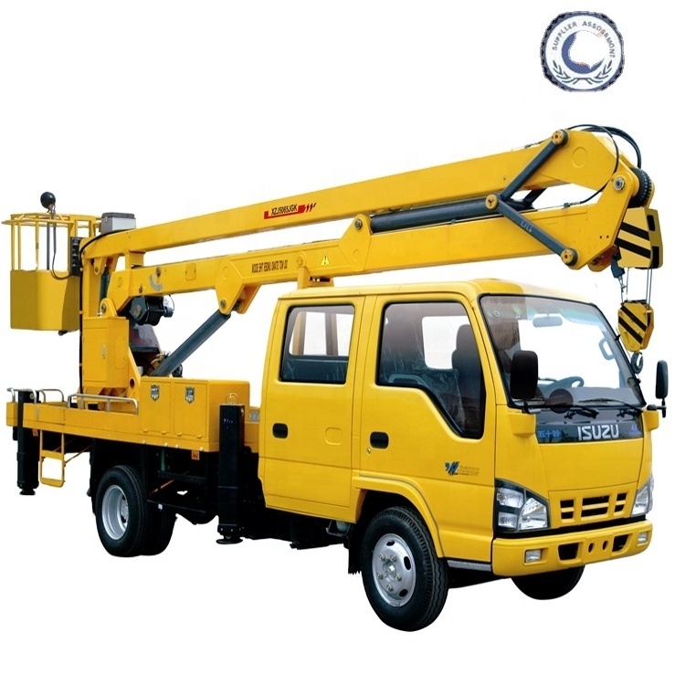 Manufacture High Quality Diesel Fuel Telescoping Lifting Bucket Truck Mounted Aerial Working Platform Good Price