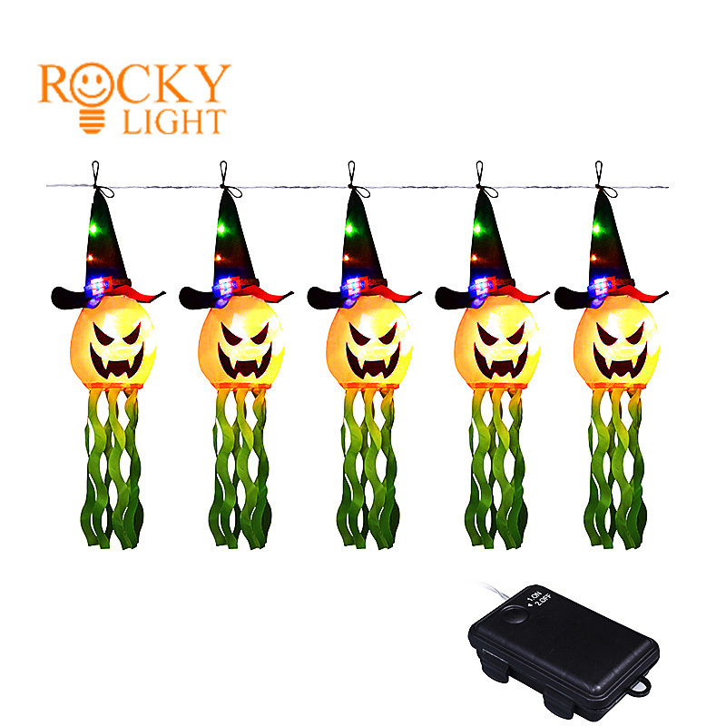 Halloween light string/ 24/5000 Cross-border new wholesale Halloween decorations led lights string battery box ghost festival li