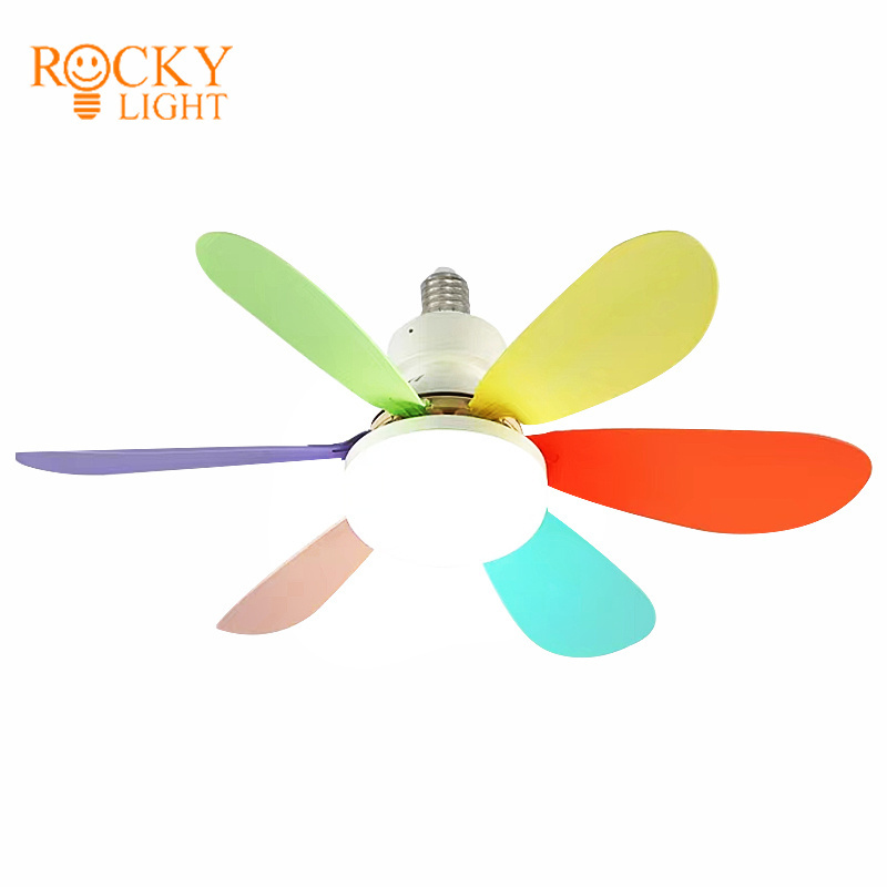 Flower fan light /Children's bedroom inverter fan light Factory intelligent voice 72W ceiling light room simple no stroboscopic