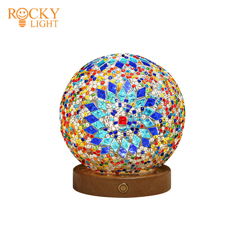 Baroque night light / Baroque modern simple glass creative warm night light desk bedroom bed decoration round ball led small lam