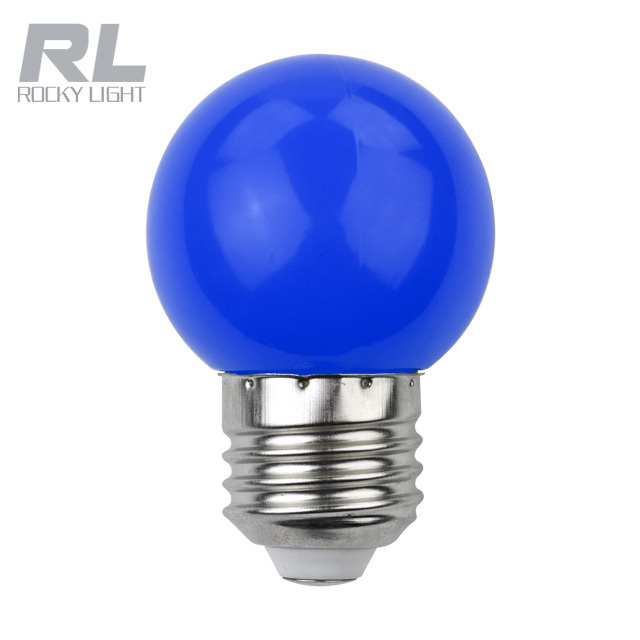 G45 led ball bulb lamp 1 watt plastic base E27 led light with Red/Green/Blue/Yellow/Orange Colour bulbs