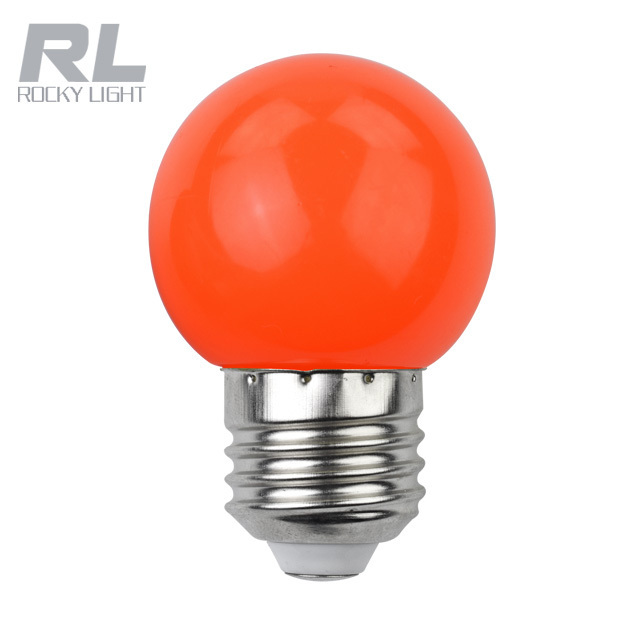 G45 led ball bulb lamp 1 watt plastic base E27 led light with Red/Green/Blue/Yellow/Orange Colour bulbs