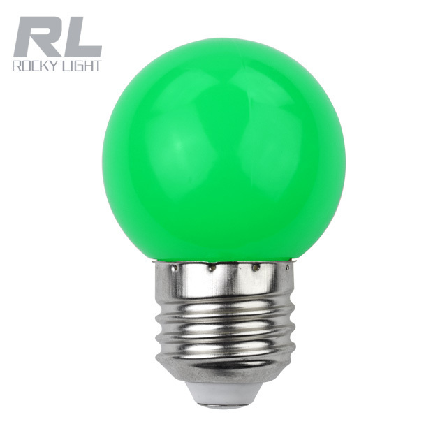 G45 led ball bulb lamp 1 watt plastic base E27 led light with Red/Green/Blue/Yellow/Orange Colour bulbs