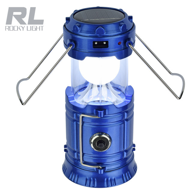 High quality flashlights collapsible 6 led mini telescopic solar outdoor camping lanterns