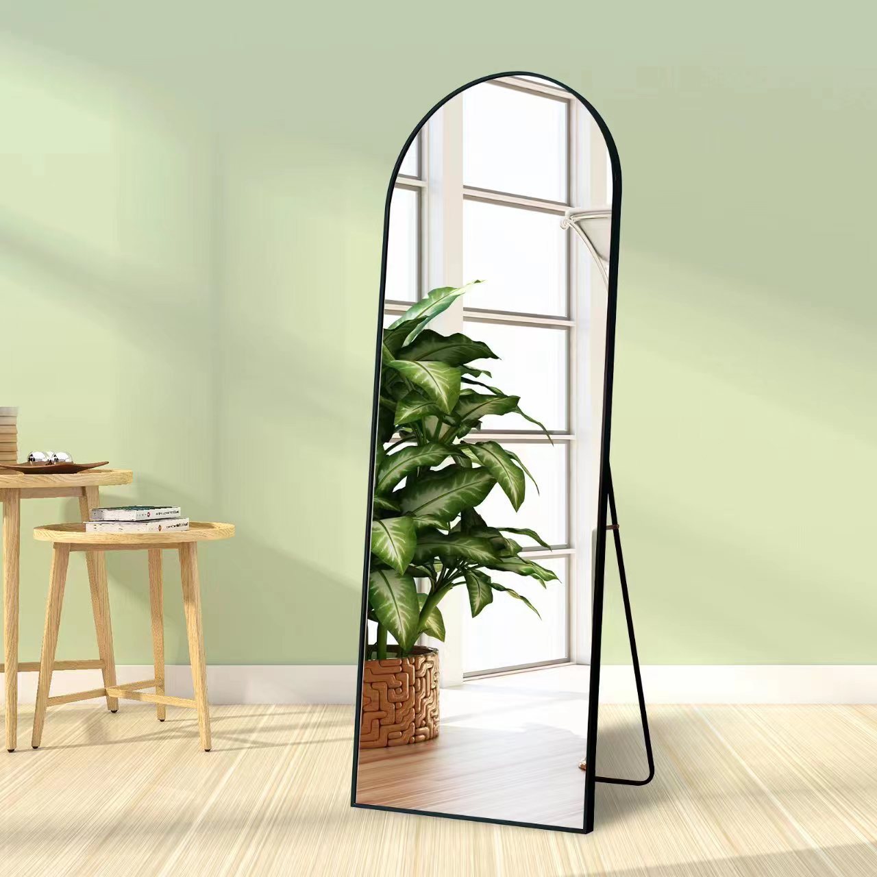 custom wholesale luxury black metal framed large big full length dressing mirror