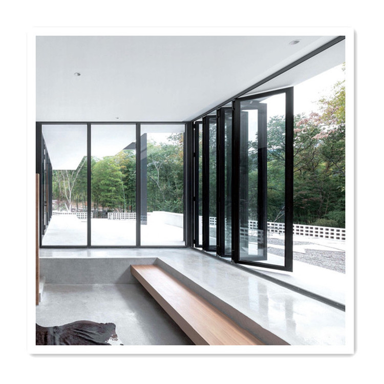 tempered glass door aluminium double tempered glass sliding doors high quality energy efficient bifolding  door