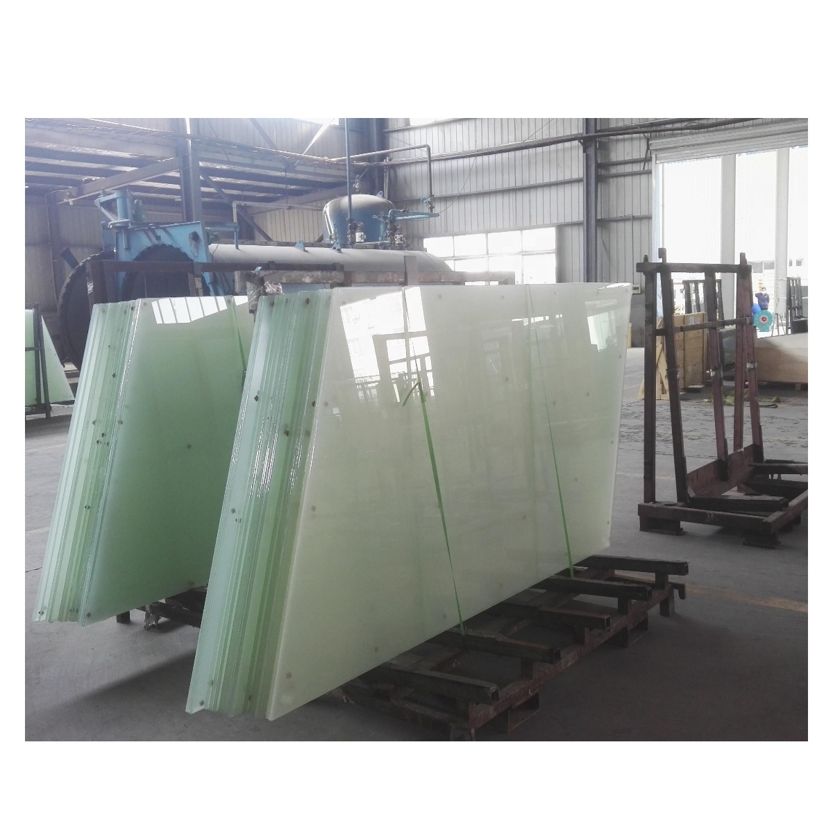 6.3mm PVB frosted laminated glass pane