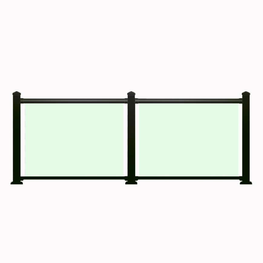 matt black surface  acrylic front fencing stripe for glass bifacial double solar glass fence panels