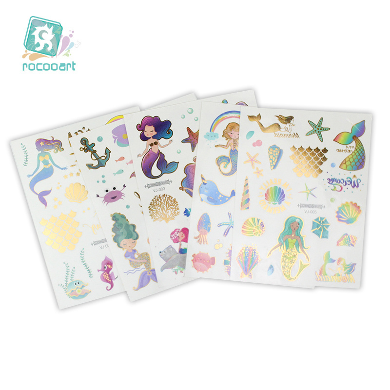 Mermaid Party Supplies Temporary Tattoos for Kids Mermaid Birthday Party Favors Gifts for Girls Tattoo Sticker Body Art 21X15CM