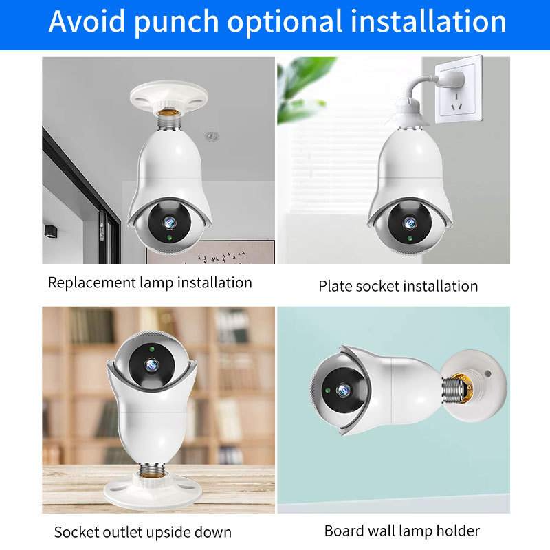 360 Panorama Lamp Camera 5GHZ 2.4Ghz Bulb Video Camera Surveillance 360 Degree Light Bulb Wifi Cctv Security Cameras