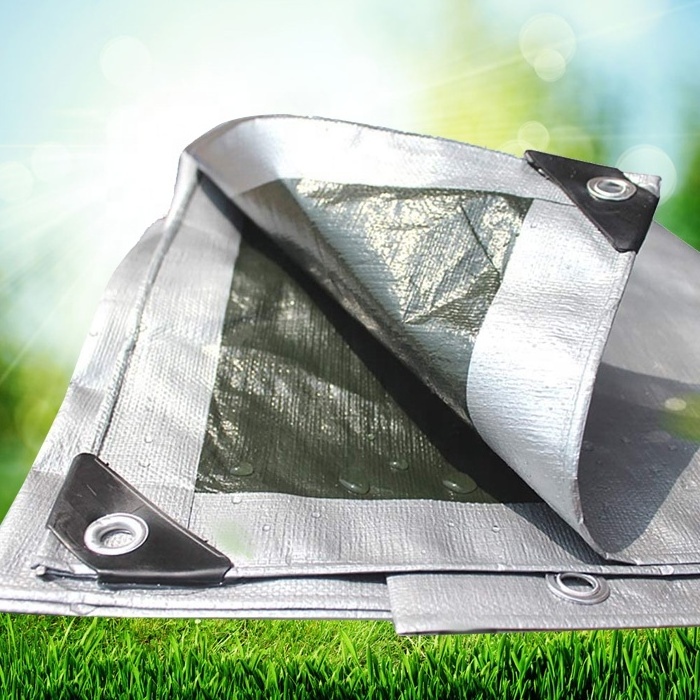 Tear Resistant HDPE material silver and black color two sides water proof hay protection cover tarps