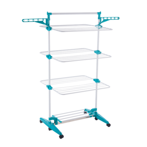 New Most Popular new 4 Tier Clothes Drying Rack Laundry Dryer Hanger Compact Storage Steel with casters Indoor Outdoor