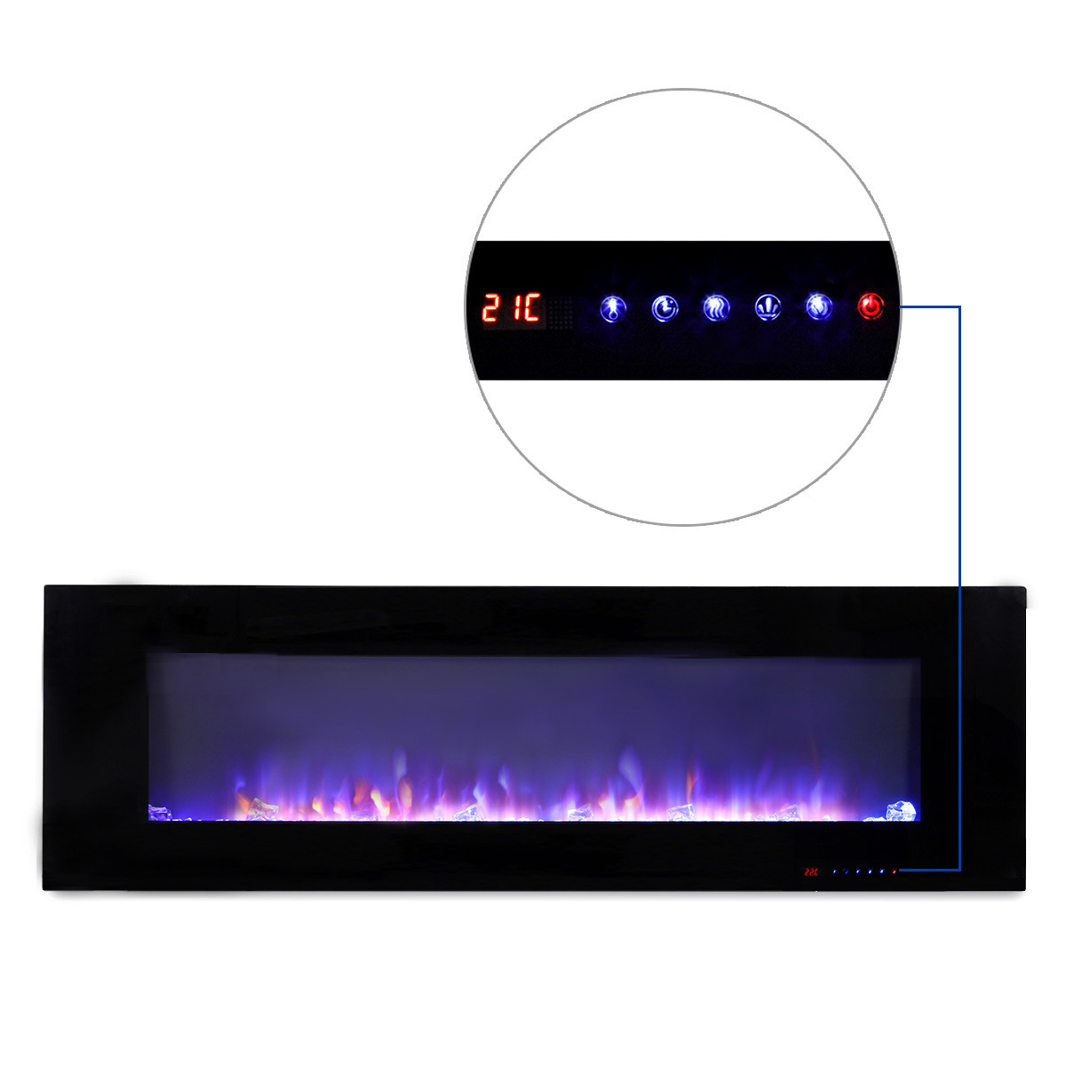 Luxstar Decorative Wall Mounted Electric Fireplace High Quality Factory Direct Wholesale Modern 50 Inches Fire Place