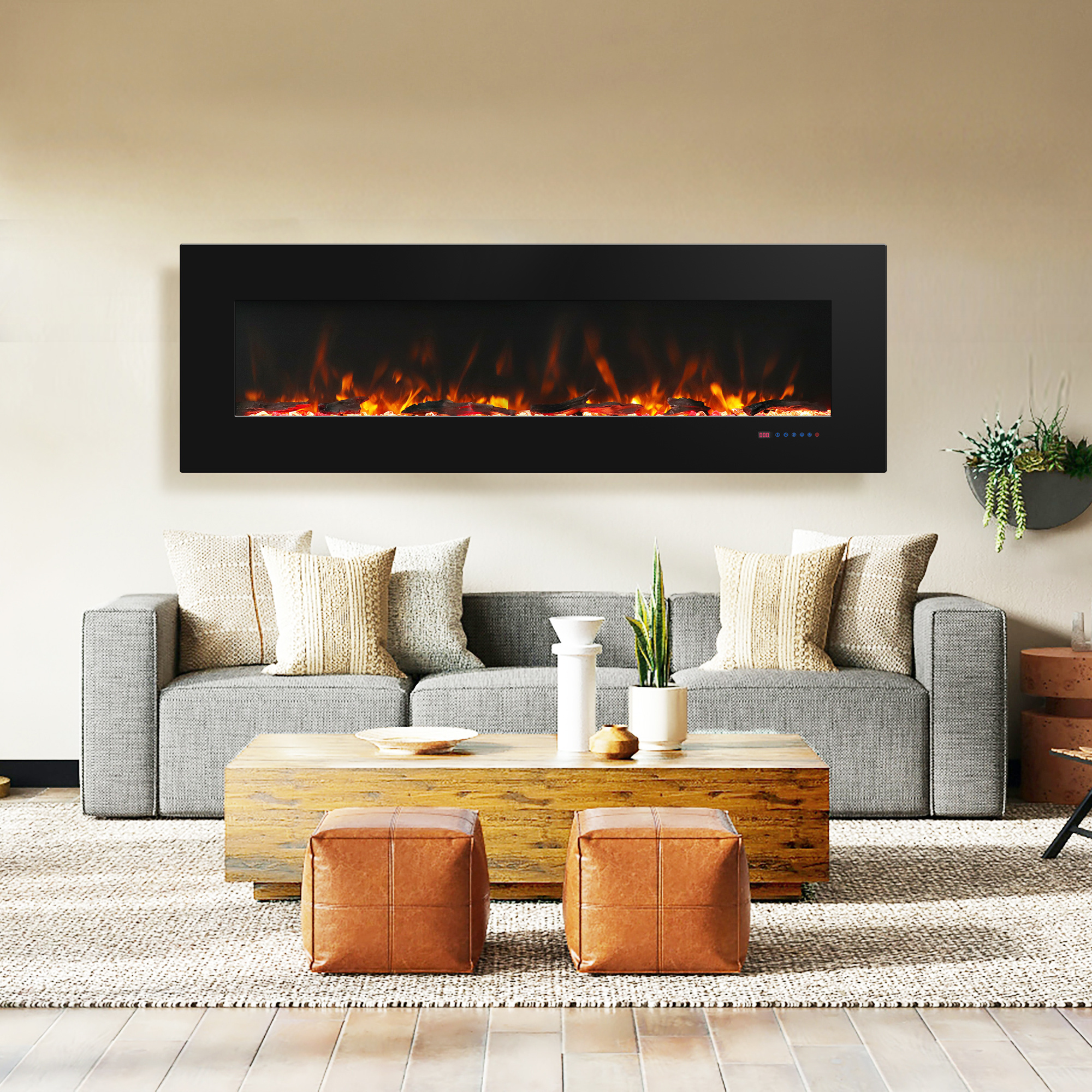 Luxstar Decorative Wall Mounted Electric Fireplace High Quality Factory Direct Wholesale Modern 50 Inches Fire Place