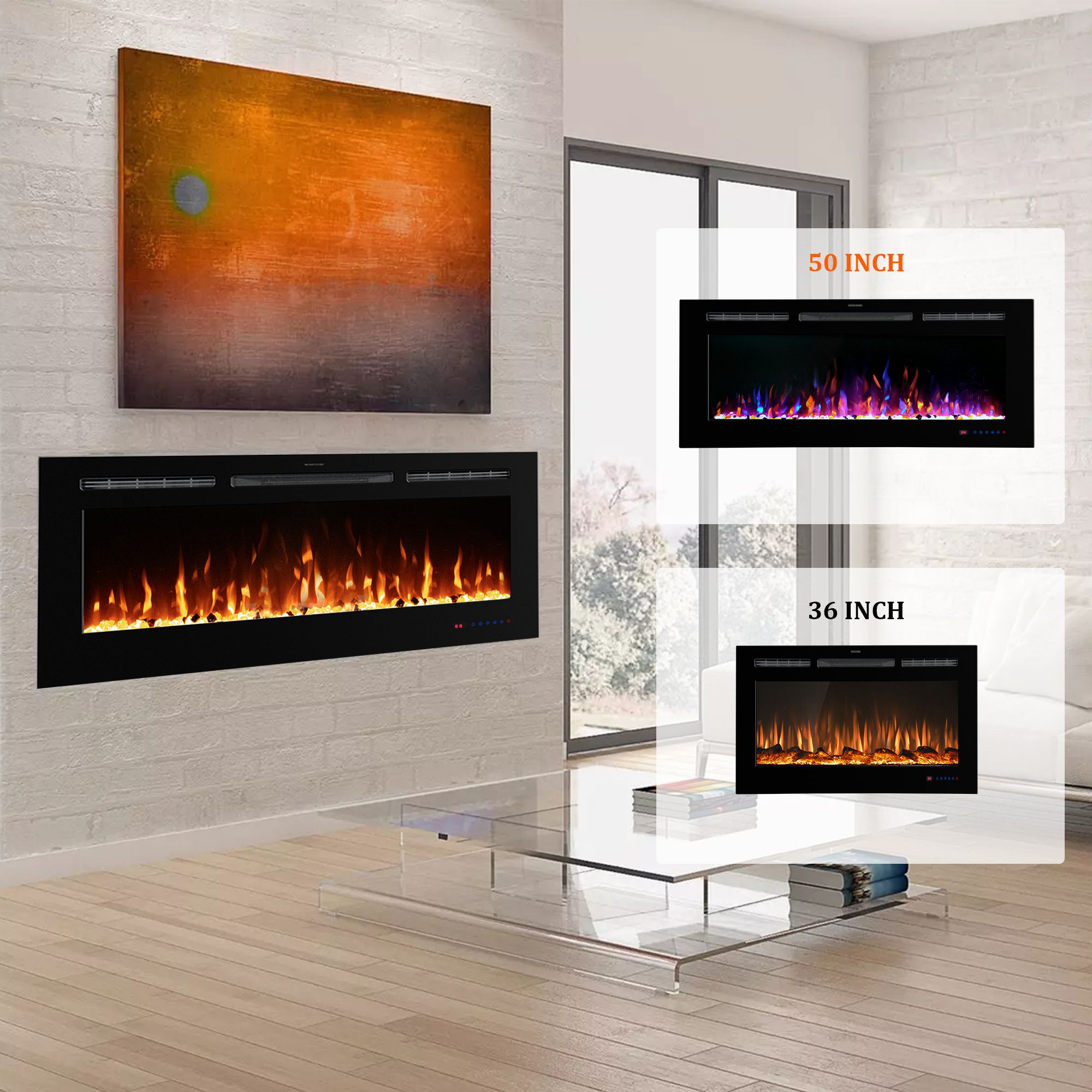 Luxstar Decorative 42 Inch Insert Electric Fireplace Decorative Flame LED with Remote Controls Electrical Heaters for Hot Sale