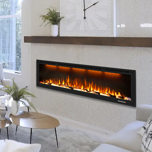 Luxstar 84 Inch Super Large Hanging Fireplace Indoor with 3D Smoke Effect Fireplace Burnering Electric Fireplace