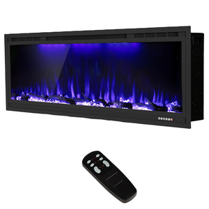 Indoor Media 100 Inch Royal Slim Built-in Electric Fireplace Heaters Decor The most Realist Fire Flame Light