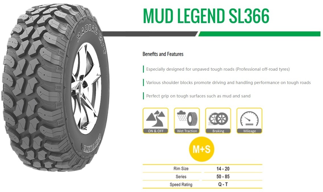 New Goodride MUD LEGEND SL366 SUV Tyres Especially designed for unpaved tough roads (Professional off-road tyres)