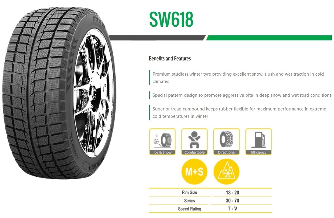 New Goodride SW618 winter Tyres for Passenger Cars used under ice and snow weather