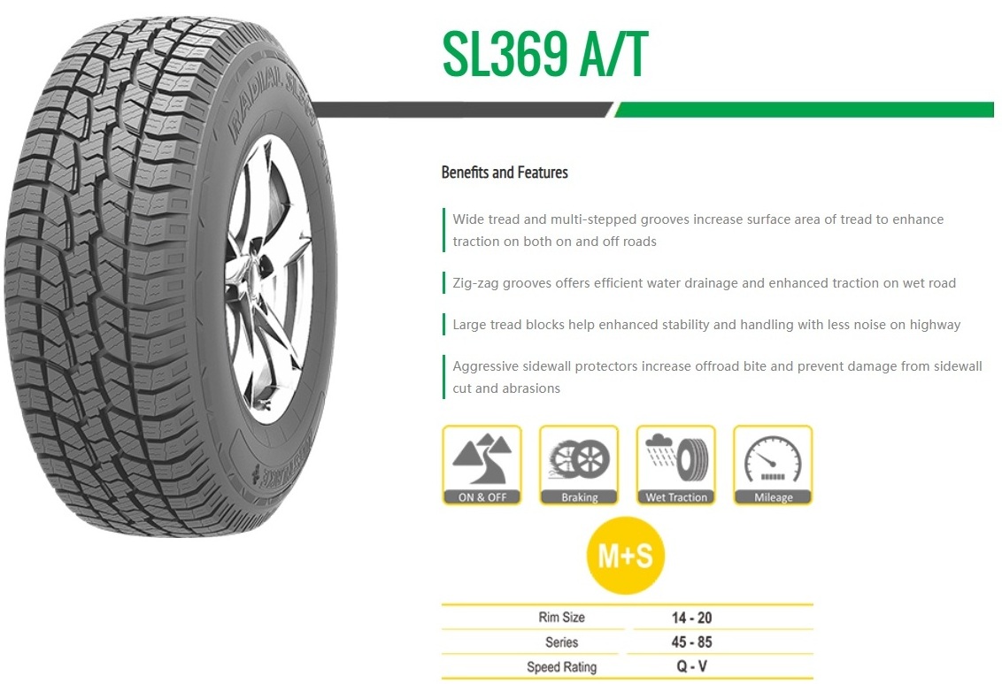 New Goodride SL369 A/T SUV Tyres Wide tread and multi-stepped grooves