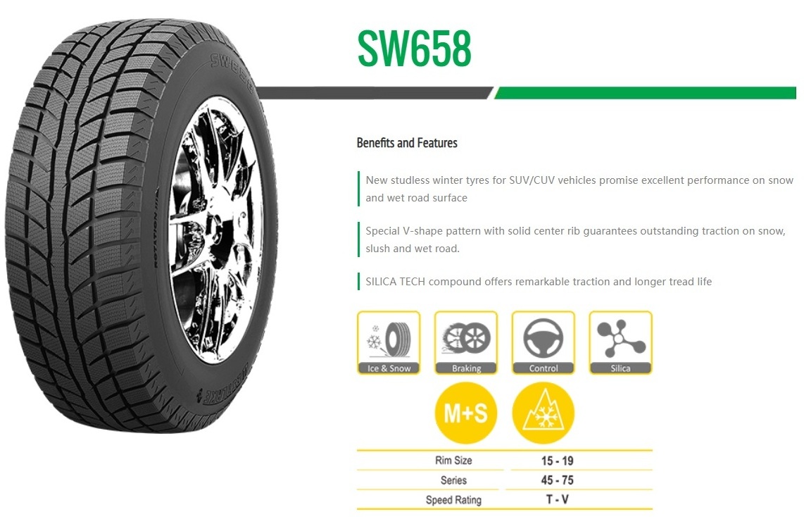 New Goodride SW658 winter Tyres for SUV/CUV vehicles excellent performance on snow and wet road surface