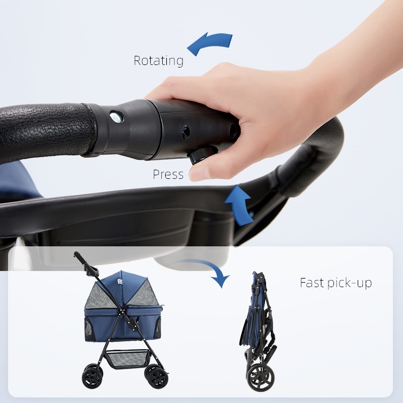 Simple wholesale cheap convenient puppy and kitty pet stroller safety pet car