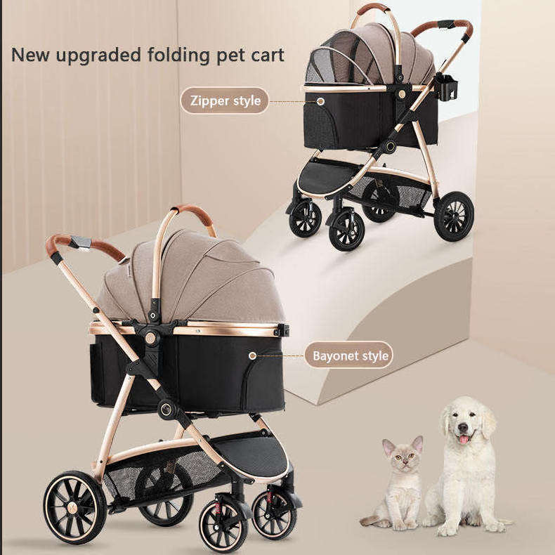 Pet Travel Bag Pet Stroller Carrier Outdoor Weather Cover Pet Cart Dog Travel Stroller Trolley Cart