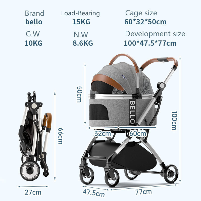 Stroller for Dogs Small 5-15 lbs, Luxury Pet Stroller for Cats, Pupppy Stroller Pink with Detachable Carrier