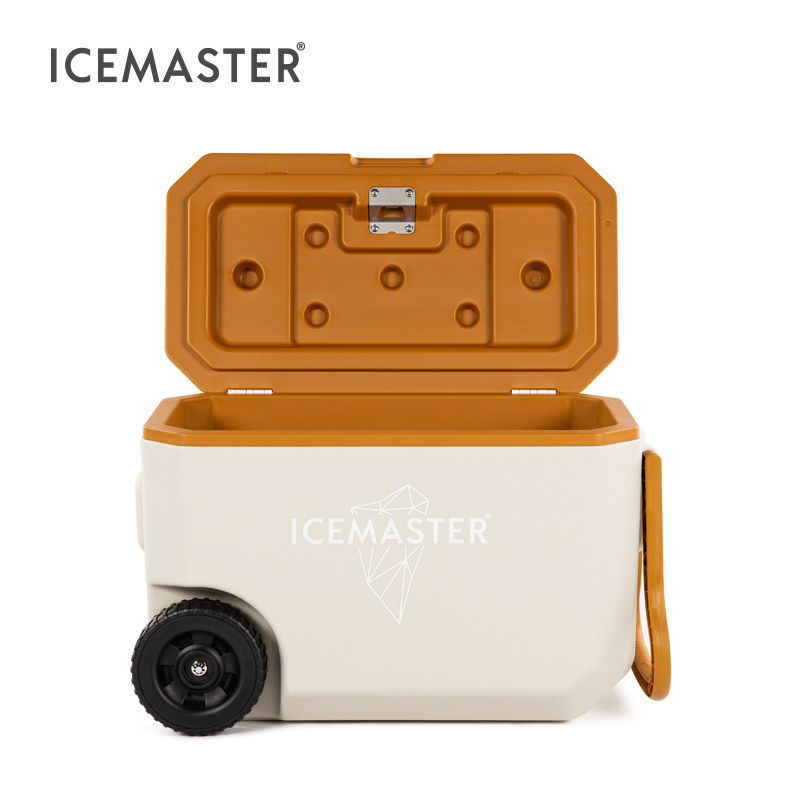 IceMaster OEM 38L outside activity insulation ice boxes insulated big cooler box plastic cooler box with wheel