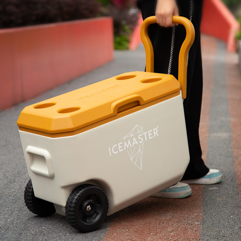 IceMaster OEM 38L outside activity insulation ice boxes insulated big cooler box plastic cooler box with wheel