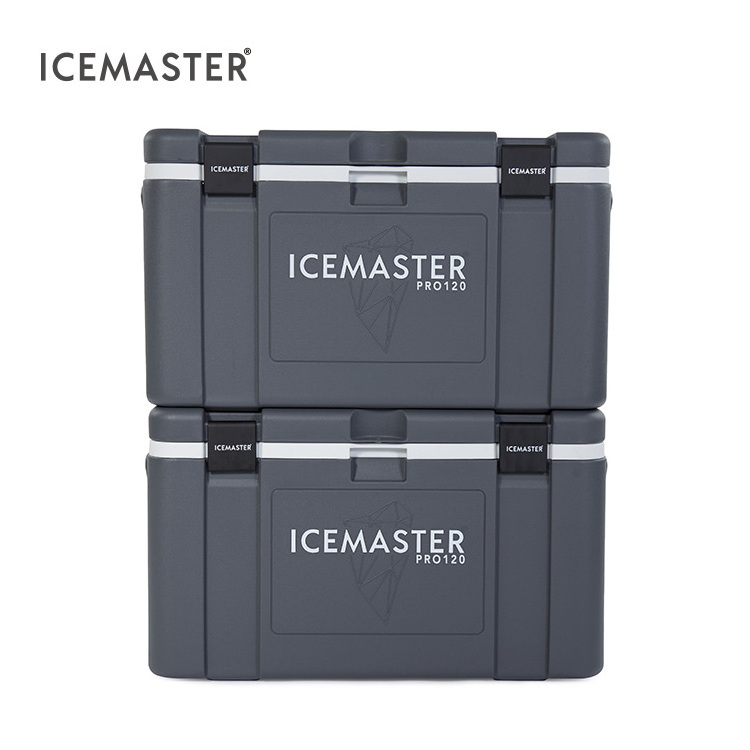 IceMaster Custom Large Capacity 120L Thickened Insulation Layer Stainless Steel Latches Big Size Ice Cooler Box For Fishing