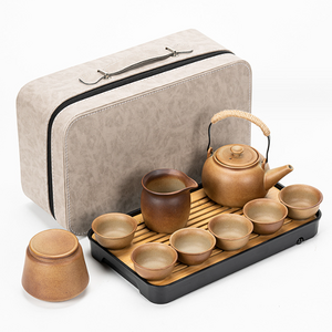 Popular retro handmade tea sets and tea brewing, outdoor car camping portable travel tea set wholesale