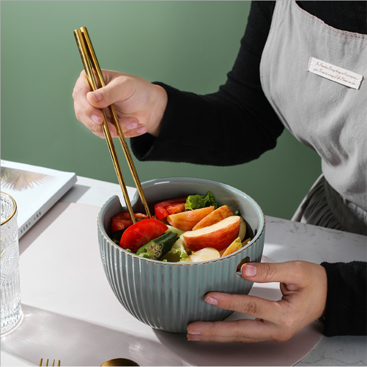 High quality ramen soup bowl home large instant noodle bowl chopsticks creative personality ceramic bowl