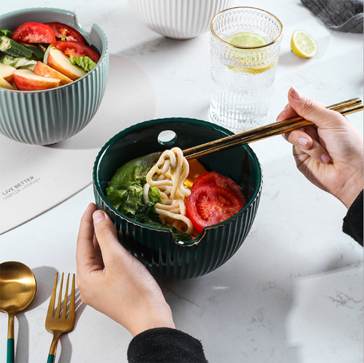 High quality ramen soup bowl home large instant noodle bowl chopsticks creative personality ceramic bowl