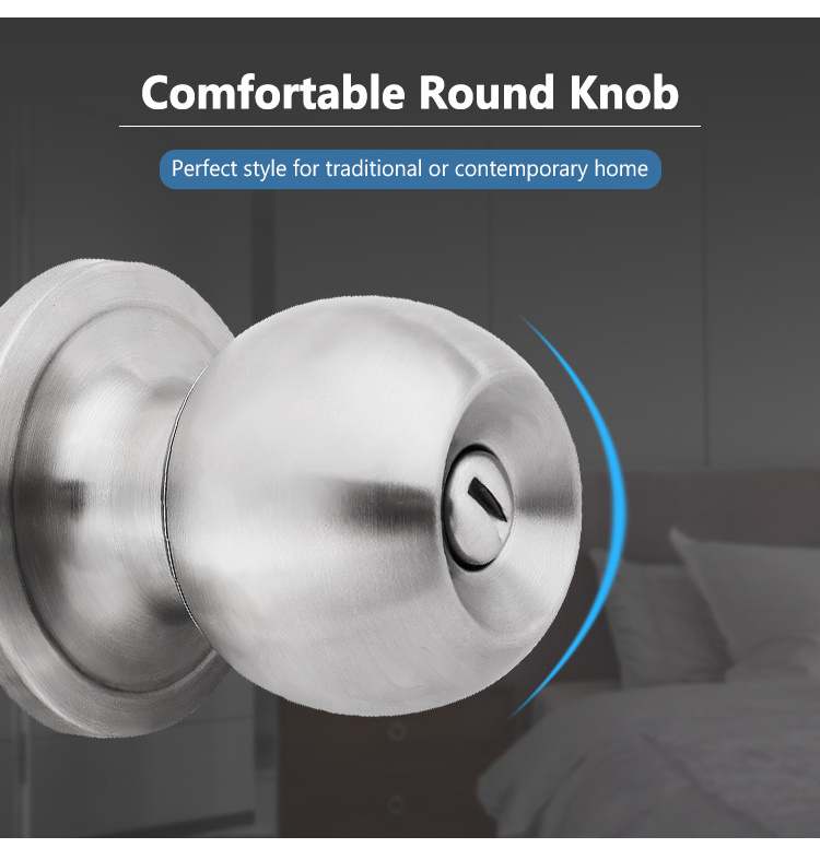 Roeasy America Standard Bathroom Privacy Entrance Tubular Knob Door Locks For Wood Door Cylindrical Door Knob Lock