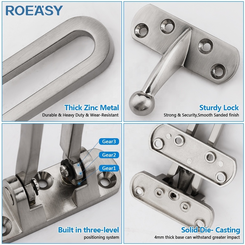 Roeasy Privacy Door Latch Security Zinc Alloy Buckle Button Lock Anti-theft Door Lock Guard Against Theft Clasp Door Latch Bolt